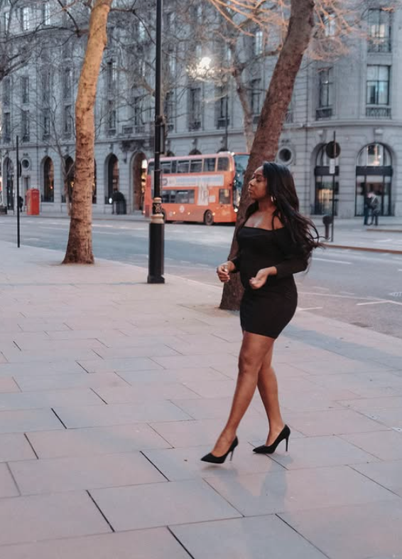 Editorial street portrait of Marcelle Adrianna in London